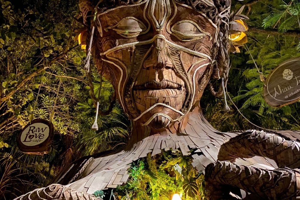 Famous Tulum tunnel statue at Ahau Hotel