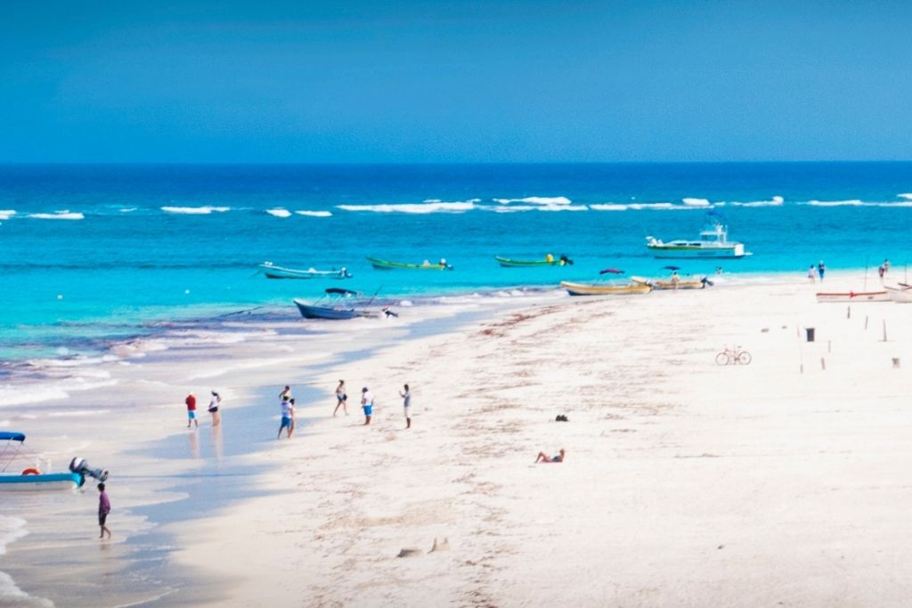 Playa Pescadores, one of Tulum's public beaches in the 1990s looks pristine. No wonder Tulum's visitorship has soared since then. 