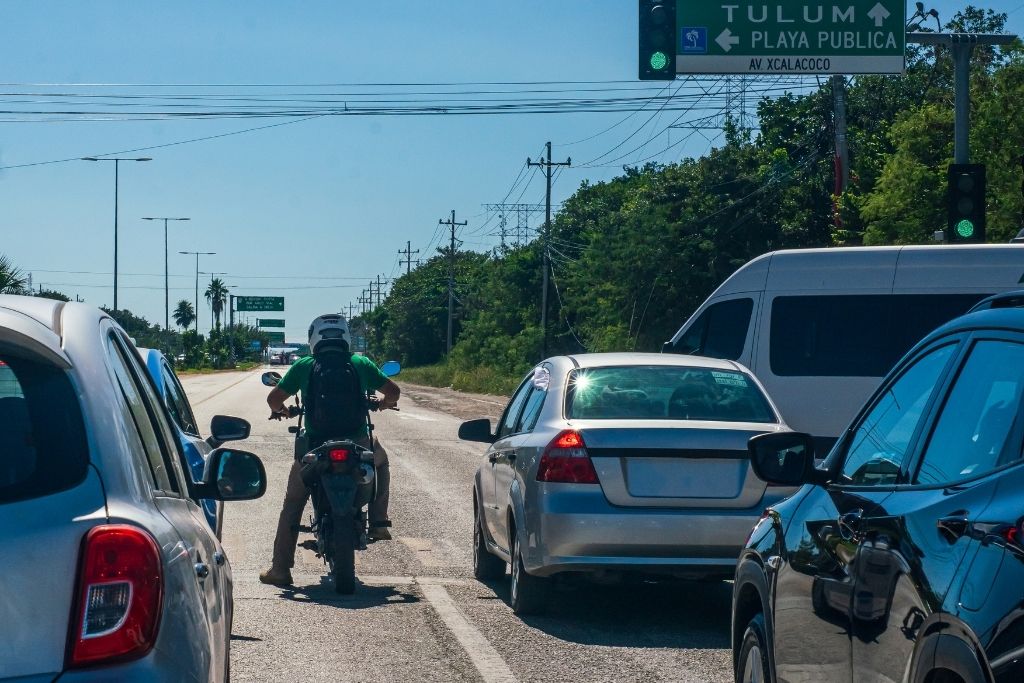 Traffic in Tulum is a major downside of traveling here. 