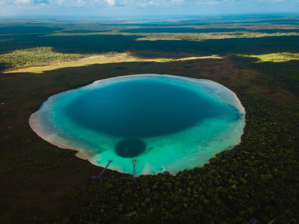 Aerial View of Laguna Kaan Luum in Tulum is definitely worth a visit.